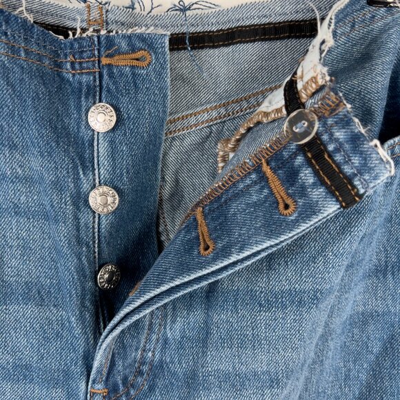 Express Jeans High Waisted Flare Distressed Boho Women's Size 4 Regular - Picture 5 of 7